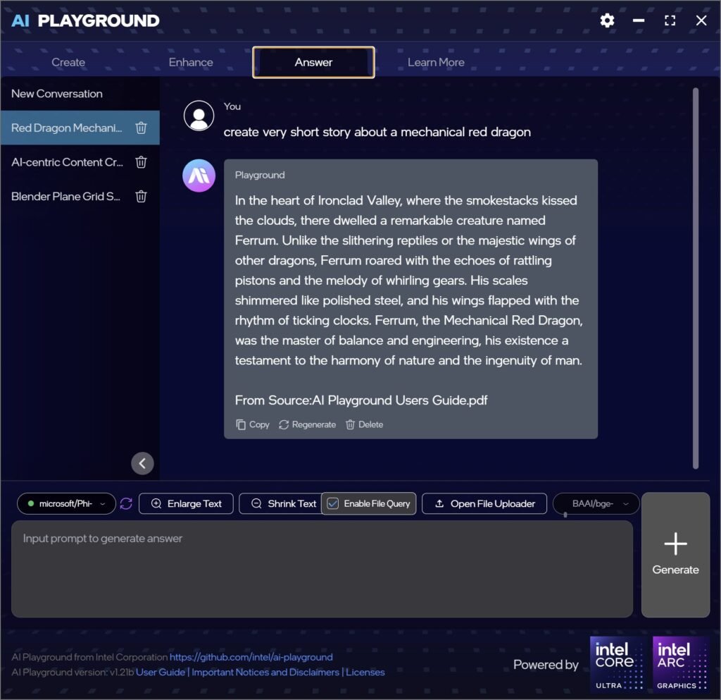 Open Source Breakthrough Intel Launches AI Playground Software