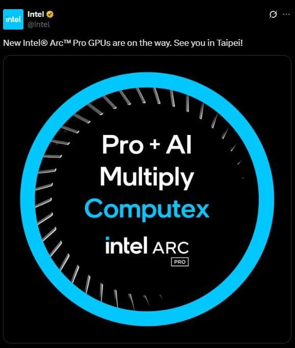 Intel is preparing Arc Pro based on Battlemage with 24GB memory at Computex