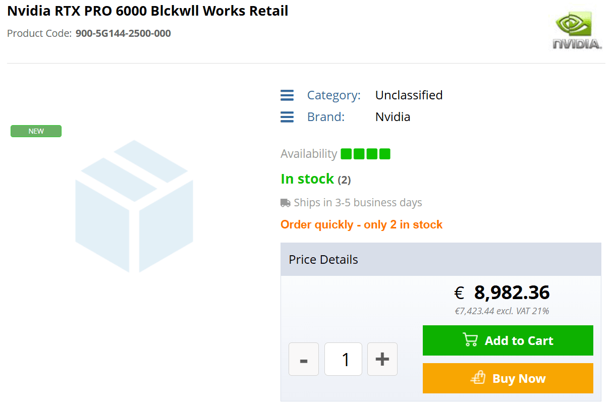 NVIDIA Unveils RTX Pro 6000 Blackwell GPUs, Starting at €9000