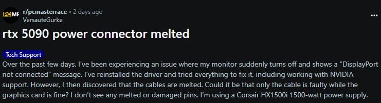 MSI Special Dual-Color 12-Pin Connector Burns On The GeForce RTX 5090