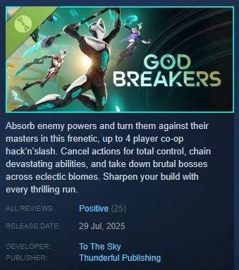 Thunderful and To The Sky Unveil Godbreakers: 4-Player Co-Op Hack’n’Slash Set for PS5 and PC in 2025, Demo Earns High Praise