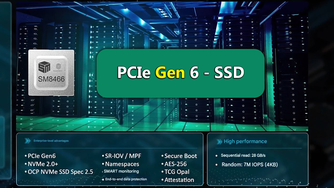 慧荣首次曝光 PCIe 6.0 企业级 SSD 主控 SM8466，顺序读 28GB/s