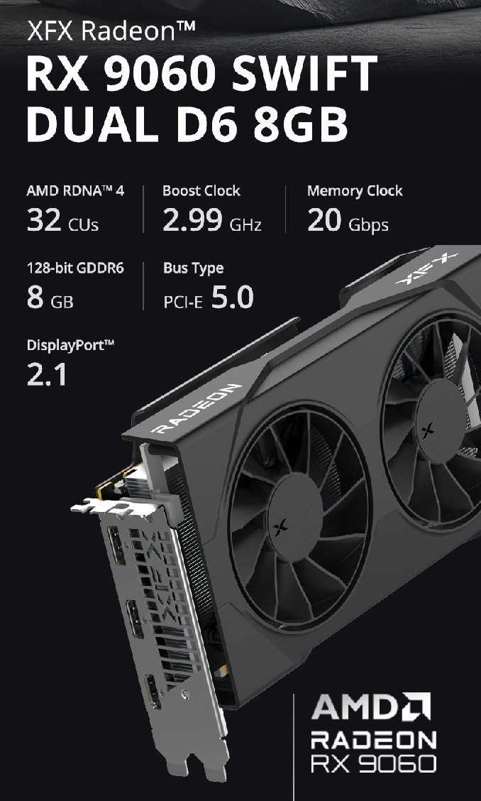 AMD Officially Announces Radeon RX 9060 non-XT GPU with 8GB GDDR6 memory, 28 CUs And 132W Of TDP