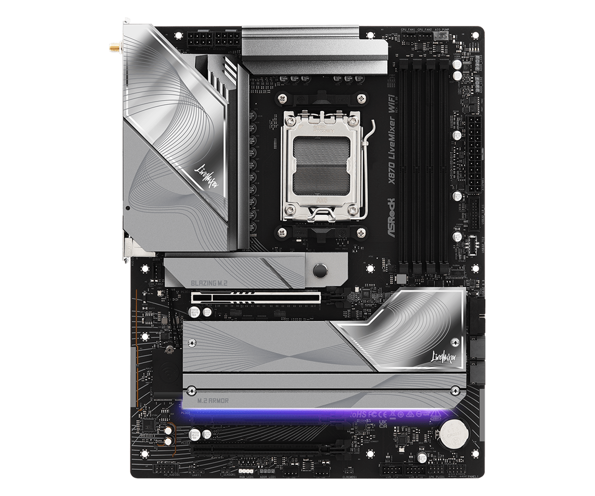 ASRock Officially Launched X870 LiveMixer WiFi Motherboard with 25 USB Ports