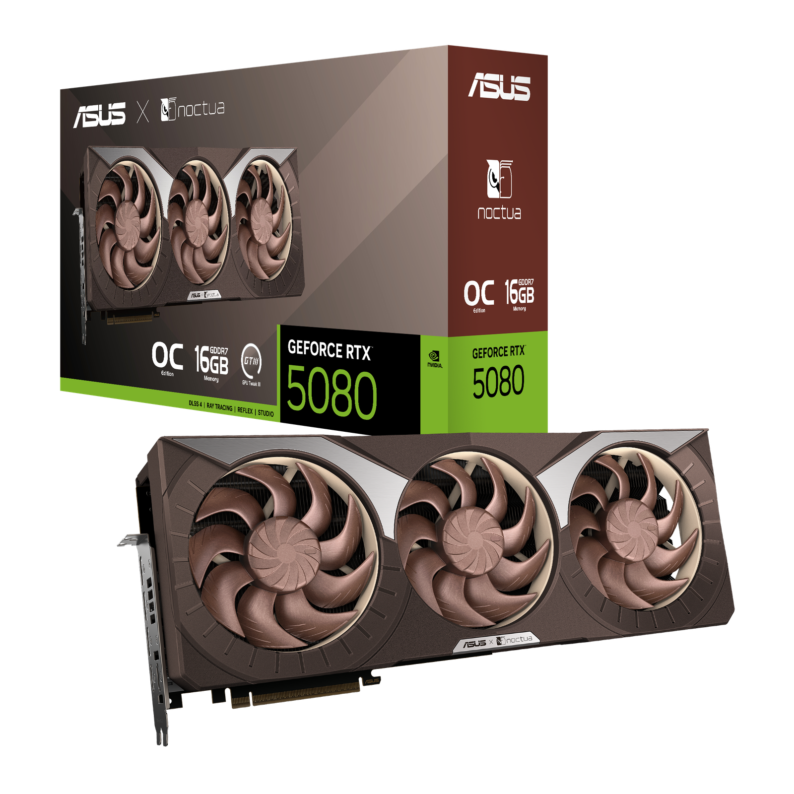 ASUS and Noctua announce ASUS GeForce RTX 5080 Noctua Edition graphics card, Featuring Triple Noctua NF-A12 Fans, 4-Slot Design, and Boost Clock of 2700 MHz