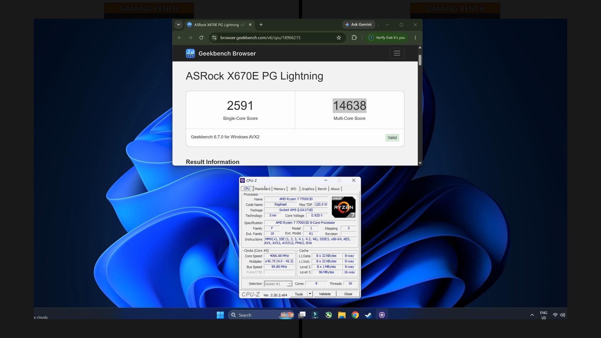 AMD Ryzen 7 7700x3D vs Ryzen 7 7800x3D: Which Should You Buy? Ryzen 7 7700X3D Geekbench 6 and CPU-Z benchmark